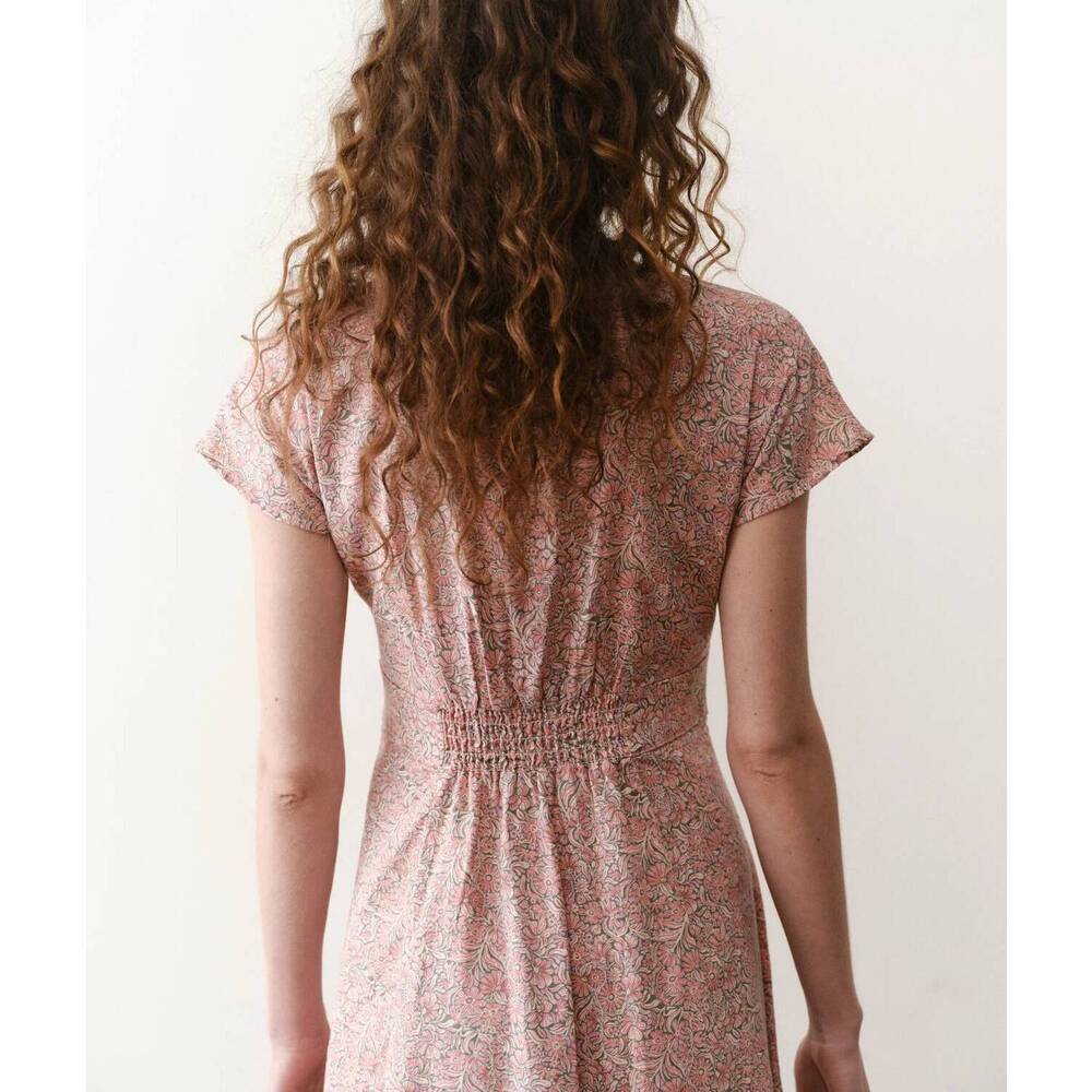 NEW MARINE LAYER camila mini dress in pink floral - Picture 4 of 7